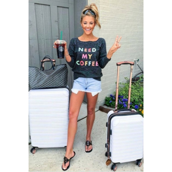 💚LAST ONE Black Need My Coffee Sweater w Pocket - Picture 5 of 6